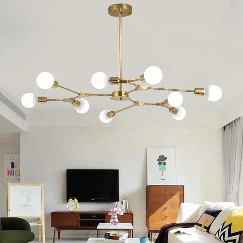 suspension lumineuse moderne or noir sphères translucides scandinave structure métallique pince suspension