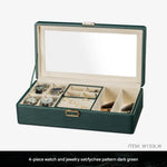 boîte rangement montres velours noir cadenas moderne 12 places storage watch box black velvet