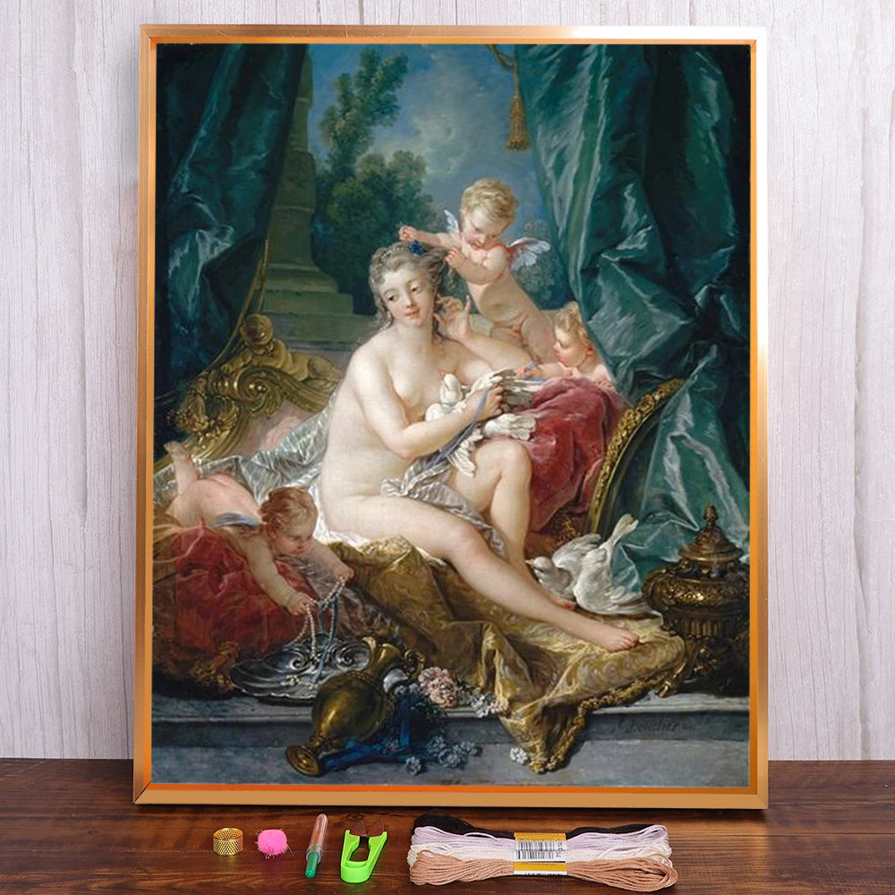 kit broderie point croix motifs scéniques peinture moderne toile coton 11ct diamant painting kit