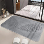 tapis bain doux feuilles fougère relief moderne vert gris polyester