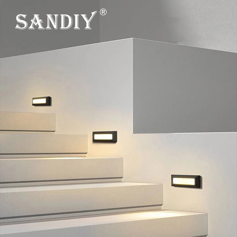applique murale extérieure led noir moderne étanche jardin terrasse balcon escalier