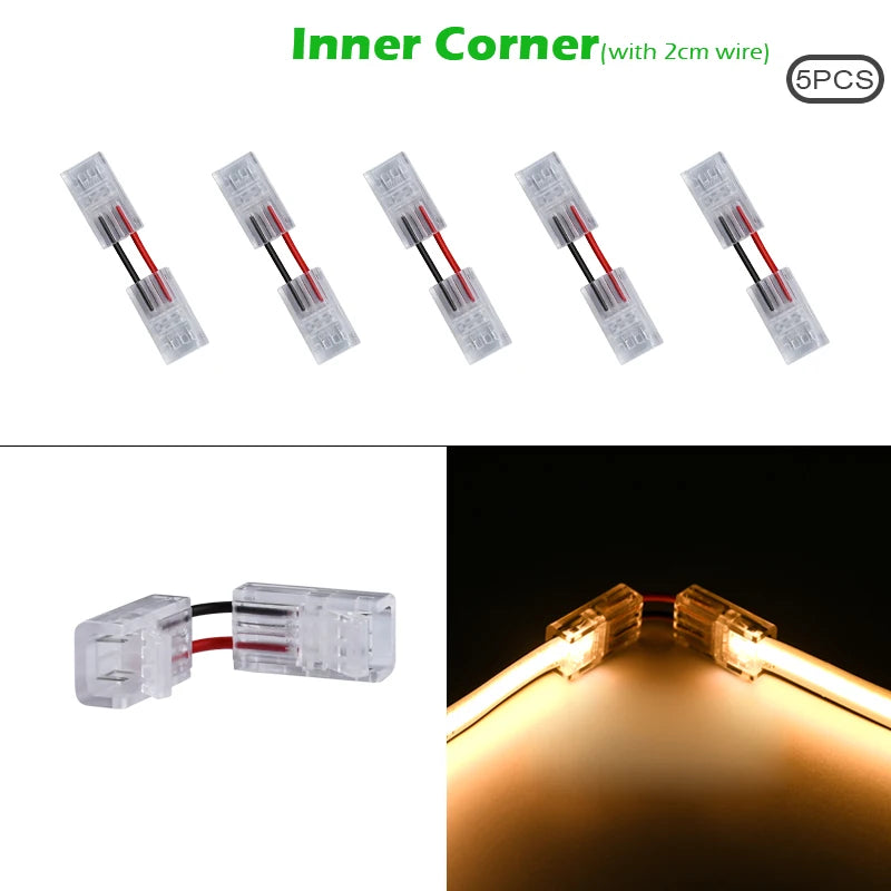 ruban led jaune clips câbles moderne transparent 8mm ip20 ip65 led cob 2835 smd