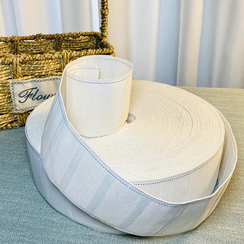 ruban coton blanc rayures fin classique rideau maison 5mètres longueur bricolage