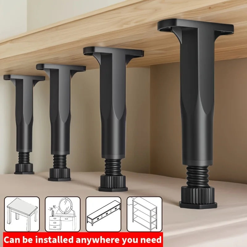 pieds réglables hauteur support lit noir moderne vis bois meuble entretoise adaptable chambre