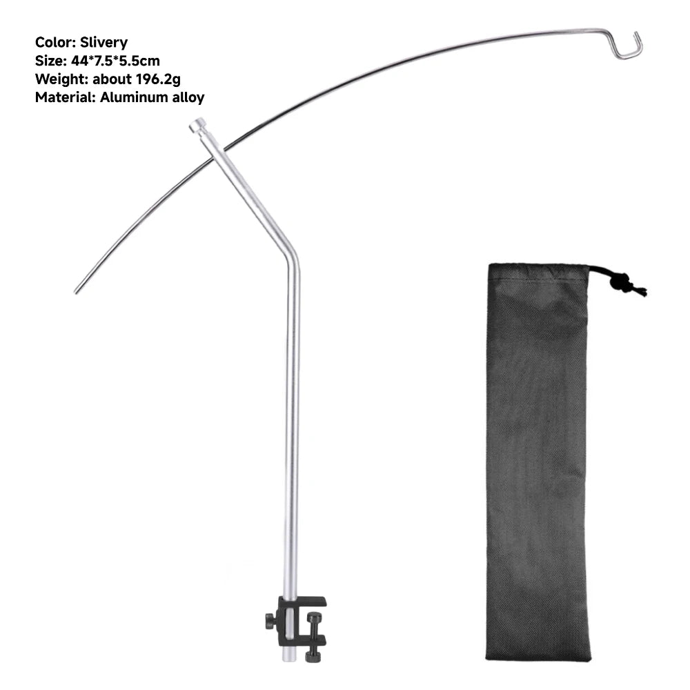 support lampe camping aluminium noir clips portable réglableextérieur moderne camping pique nique