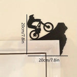sculpture murale moderne silhouette cycliste noir adhésif abstraction intérieur décoration