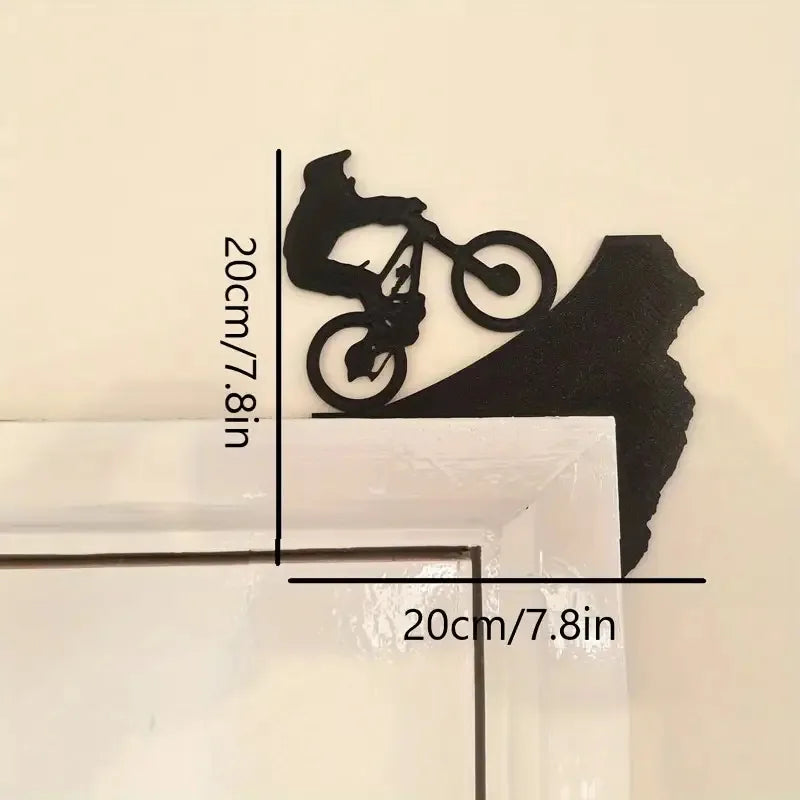 sculpture murale moderne silhouette cycliste noir adhésif abstraction intérieur décoration