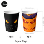 assiettes fantômes halloween citrouilles monstres serviettes gobellets sacs bonbons napkins bannières