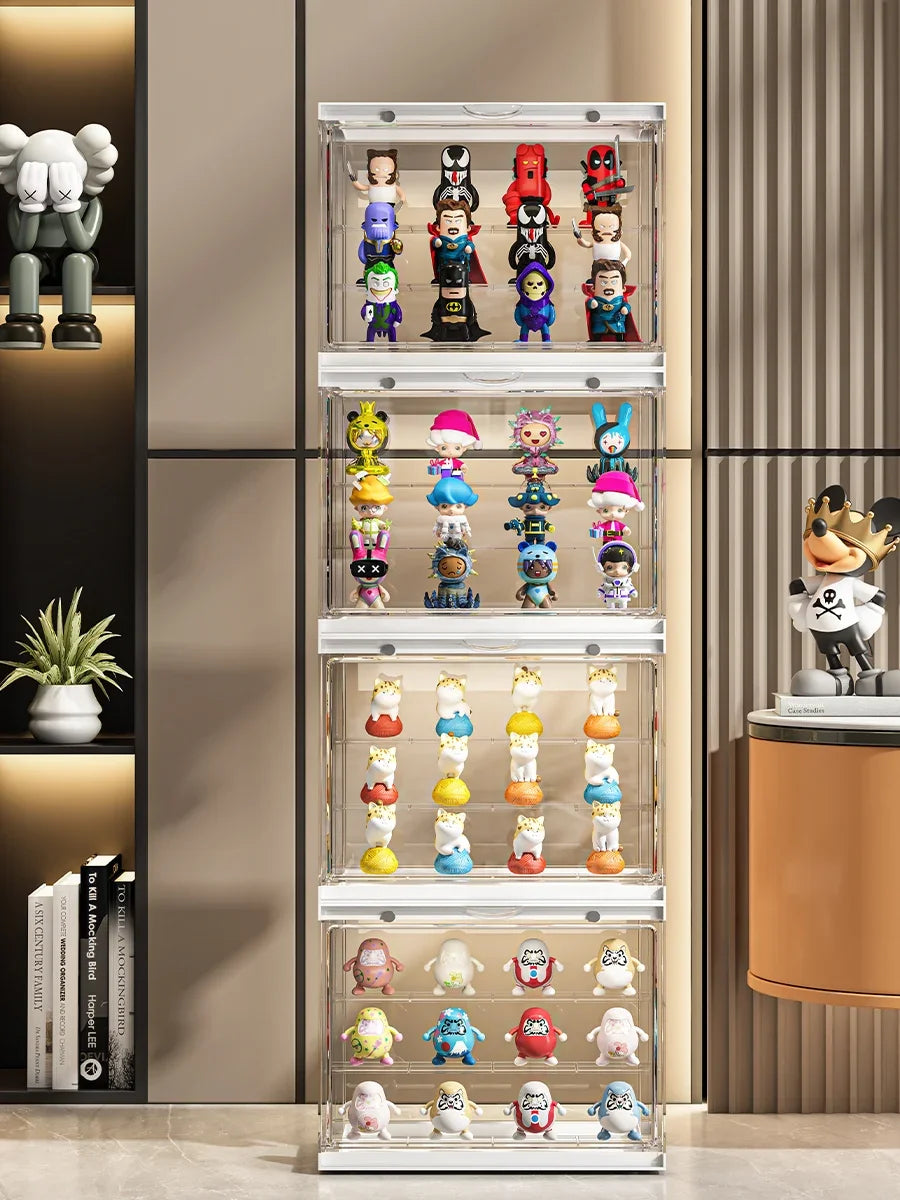 boîte rangement transparente moderne multicolore figurines action réutilisable diverse accessoires costumes trưng bày