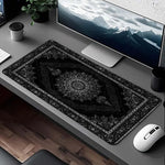 tapis souris moderne élégant noir géométrique antidérapant caoutchouc lisse 30x60cm 40x80cm 40x90cm