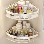étagère salle bain moderne blanche adhésive rangement perforée aluminium unique