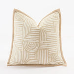 coussins décoratifs géométriques moderne beige crème jacquard fixés maison voiture