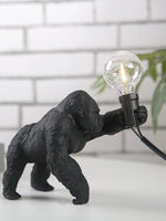 lampe poser moderne or noir ampoule led texture gorille animalier tringle câble noir