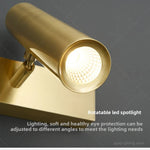 lampe murale moderne or bras articulé barre lumineuse horizontale led chambre coucher salle manger