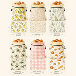 sac rangement multi usages tissu motifs floraux moderne beige jaune vert blanc boucle zip
