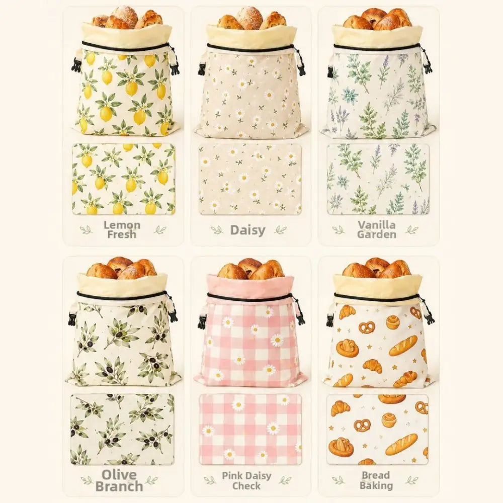 sac rangement multi usages tissu motifs floraux moderne beige jaune vert blanc boucle zip
