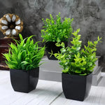 plantes artificielles vertes feuilles fines moderne pot noir extérieur décoration anniversaire mariage