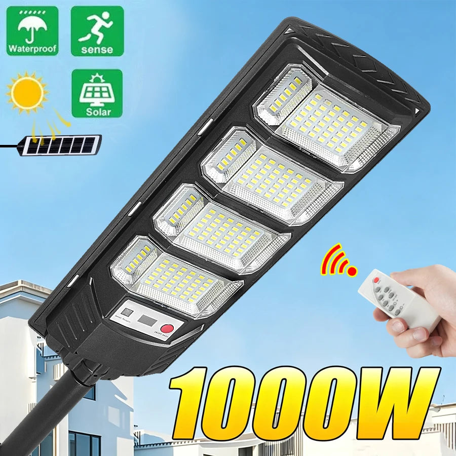 lampadaire solaire led moderne noir blanc ip65 extérieur mur télécommande capteur infrarouge