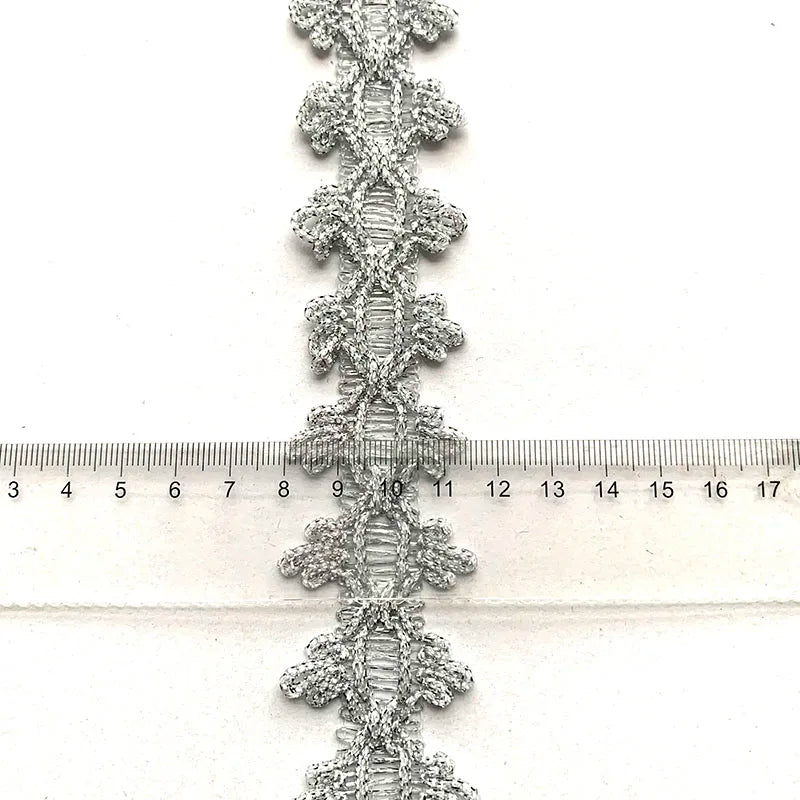 rubans décoratifs dentelle polyester mariage argent or vert motif géométrique classique adhésif