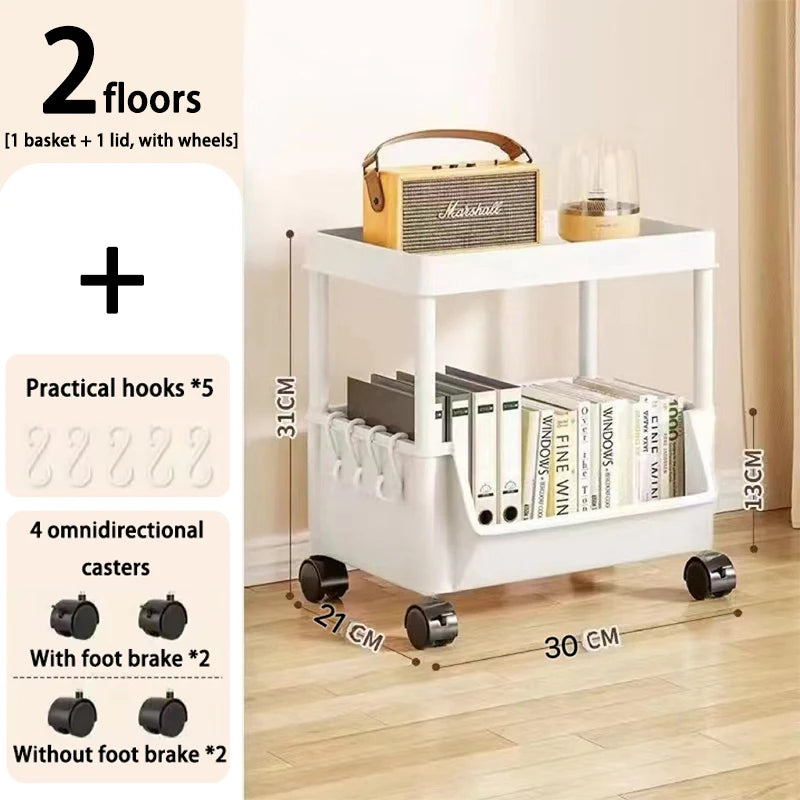 chariot rangement blanc moderne roulettes crochets multifonctionnels rechargeable portable organisateur cuisine