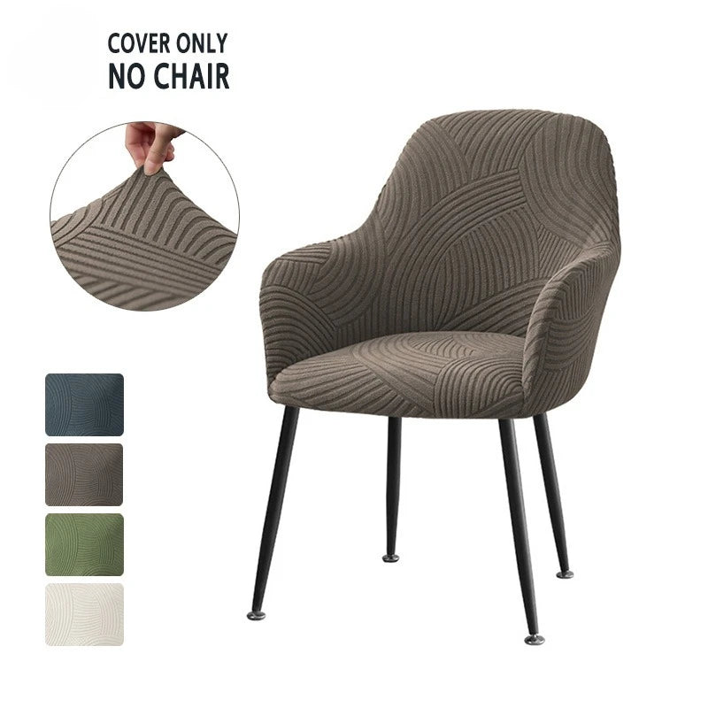couverture chaise moderne vert olive rayures horizontales élasthanne polyester salle manger fauteuil