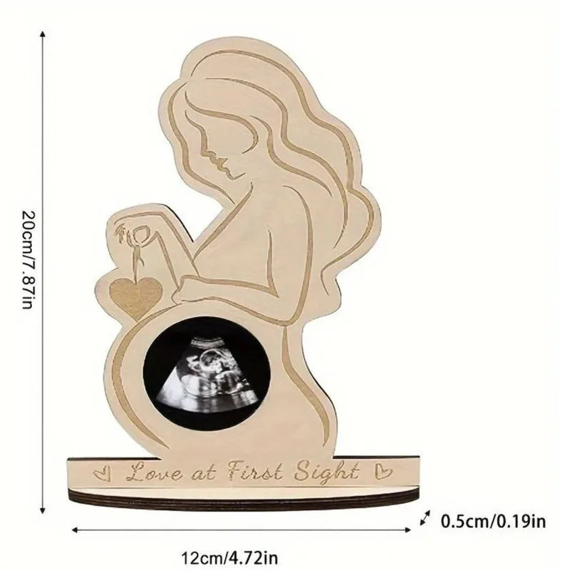 cadre bois échographie femme enceinte anniversaire saint valentin mère noël échographie visible message merry