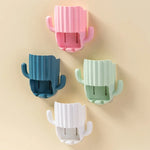 porte brosse dents gel dentifrice cactus moderne adhésif bleu vert rose blanc salle bain