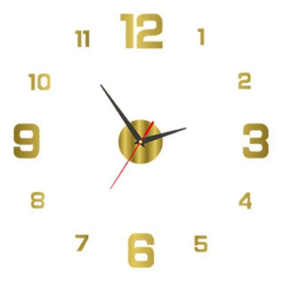 horloge murale moderne minimaliste vert lumineux noir doré numéros relief fond obscur quartz aiguille