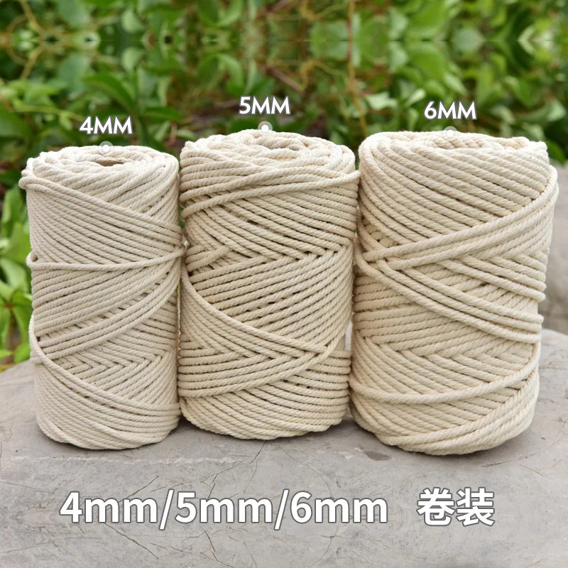 corde macramé coton beige clair spirale traditionnelle 4mm 5mm 6mm 50m 100m sacs vêtements