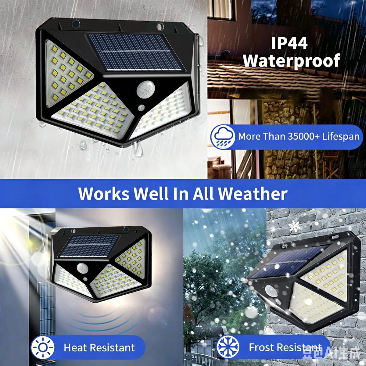 lampe solaire détecteur mouvement extérieure sécurisée led noire contemporaine mur automatique