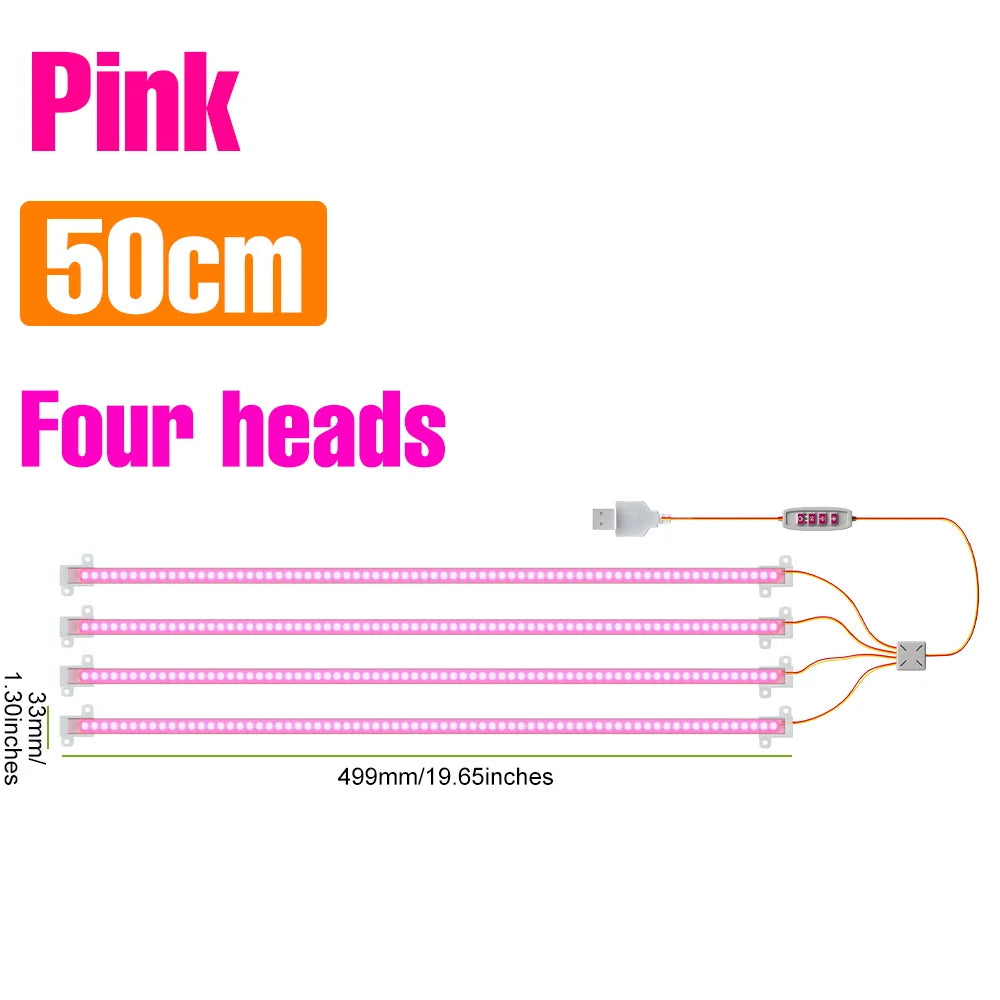 lampe led plante 30 50cm blanc rose bleu moderne clips adaptable usb