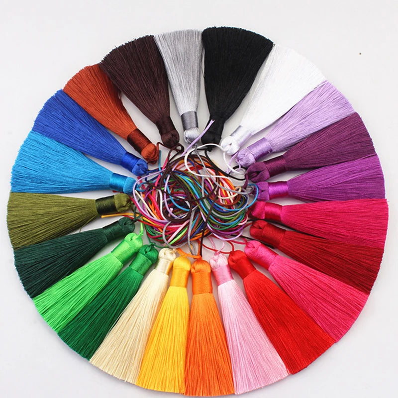 lot pompons soie cordons rideaux décoration couture artisanale