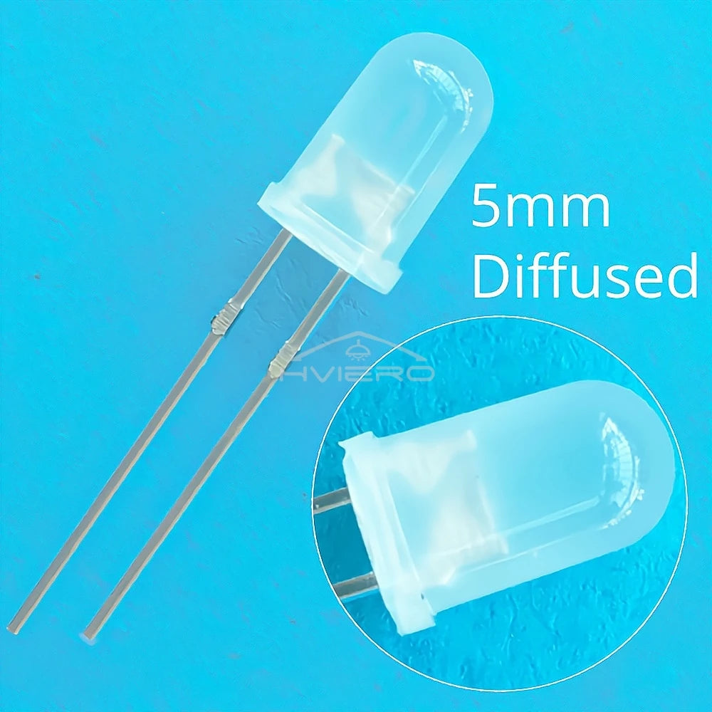 Diodes led bleu vert rouge blanc chaud blanc 5mm diffusées 1000 pièces nouvelle condition