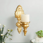 bougeoir mural ornements baroques blanc or noir decoration vintage classique maison
