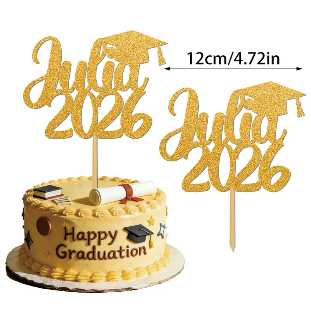 gâteau graduation personnalisable lettres motifs festifs diplômes livres étoiles blanc violet bleu doré rose