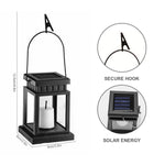 Lanterne solaire éclairant un chemin de jardin la nuit