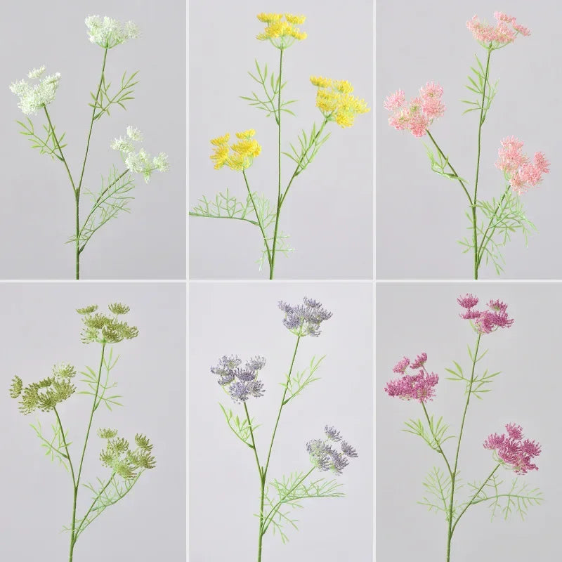 décoration intérieure moderne bouquet artificiel fleurs pompons blanc jaune rose vert violet