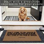 tapis d'entrée marron imprimé moderne antidérapant résistant bactéries extérieur porte sol