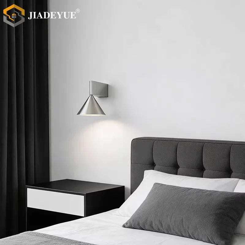 lampe murale moderne minimaliste argentée noire led mur fixée contemporain