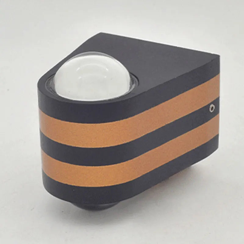 applique murale moderne led noir or rayures horizontales ip65 résistanteextérieur vis fixations