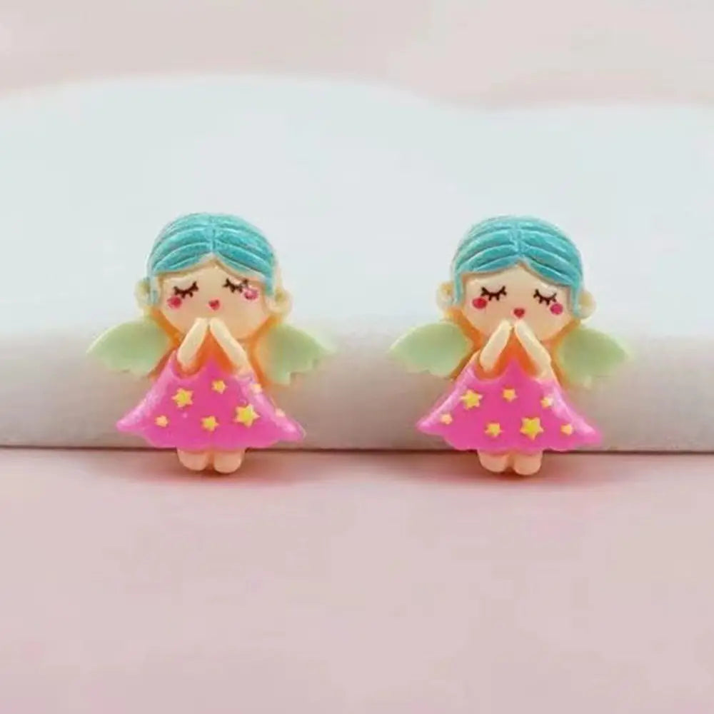 bijoux fantaisie enfantins pierres précieuses robes étoiles ailes cheveux stylisés multicolores opaques 20mm