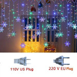 guirlande lumineuse flocons neige blanc multicolore clignotante noël moderne étanche festive mariage