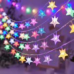 guirlande lumineuse étoiles dorées blanc multicolore noël extérieur mariage chambre
