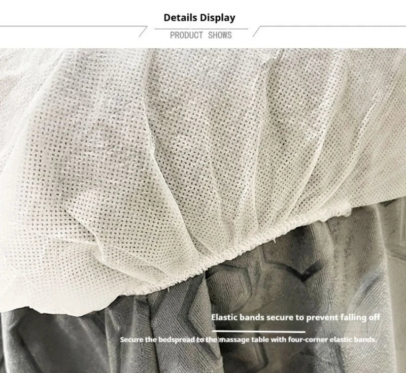 draps massage jetables blancs perforés élastiques respirants serviettes incluses tailles variées
