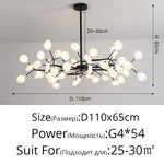 suspension lumineuse or blanc feuilles stylisées opalescente contemporaine 18 ampoules