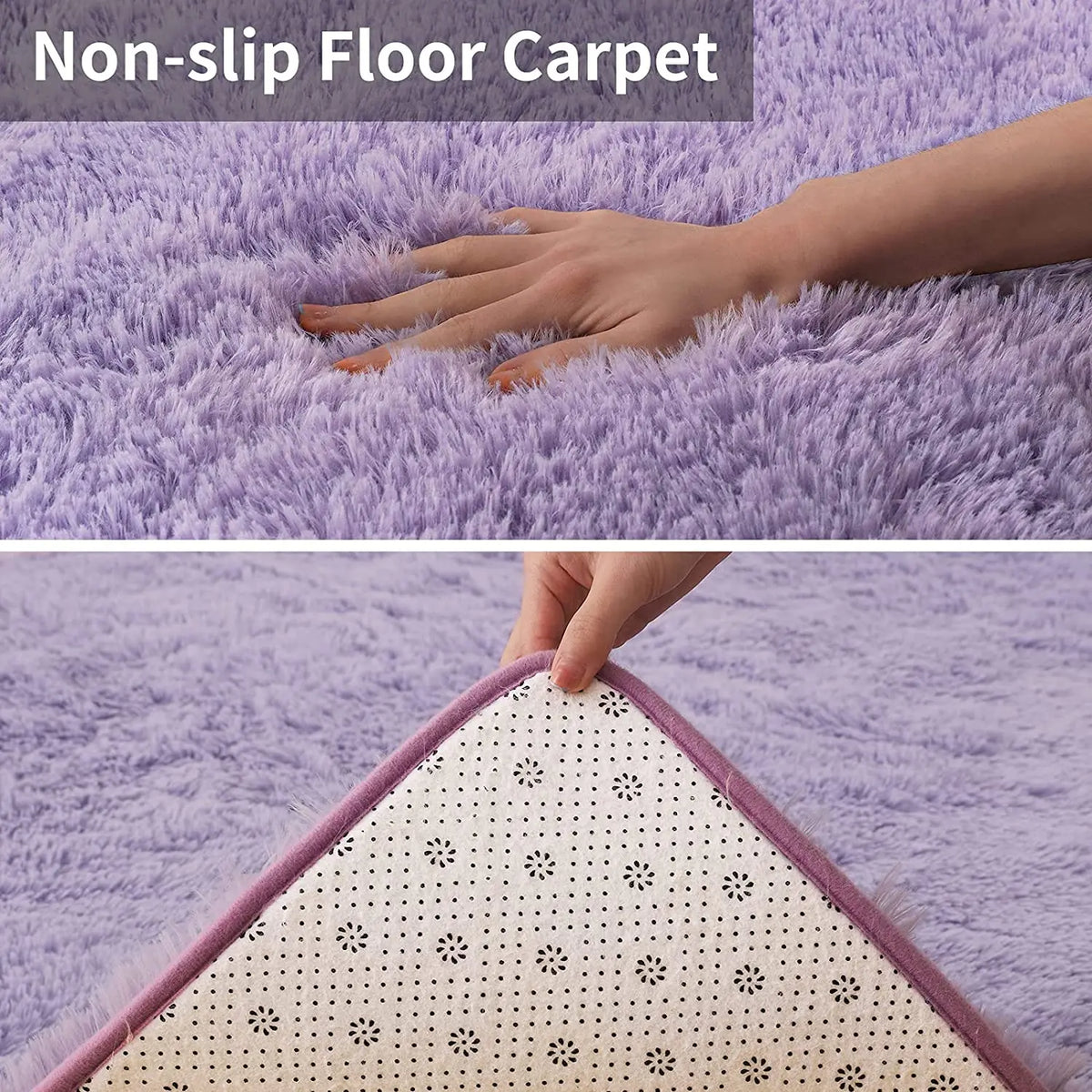 tapis violet doux peluche polyester antidérapant moderne salon chambre decorative rectangle