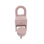coffret bijoux velours rose miroir intégré tabouret amovible armoire tiroirs modernes élégants rangement