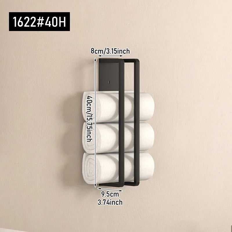 porte serviettes mural moderne minimaliste noir blanc gris fixations murales barres verticales horizontales serviettes