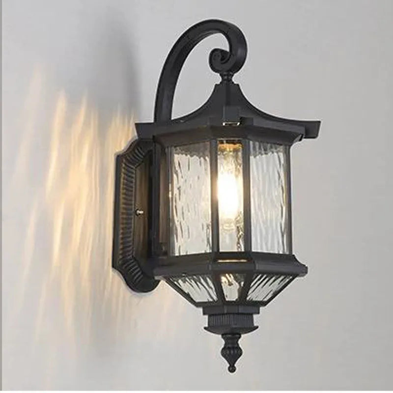 applique murale led noir bronze verre texturé classique vintage éclairage maison fixations e27