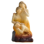 figurines decoratives abstraites famille couple emotions texturées bois sculpté couleurs vases tournesols